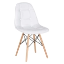Kit com 8 Cadeiras de jantar Charles Eames Eiffel Botonê Estofada - Marrom