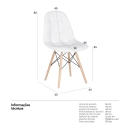 Kit com 8 Cadeiras de jantar Charles Eames Eiffel Botonê Estofada - Marrom