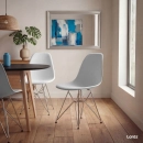 Kit com 8 Cadeiras de jantar Charles Eames Eiffel DKR em Polipropileno - Cinza claro