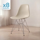 Kit com 8 Cadeiras de jantar Charles Eames Eiffel DKR em Polipropileno - Nude
