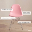 Kit com 8 Cadeiras de jantar Charles Eames Eiffel DKR em Polipropileno - Rosa claro