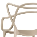 Kit com 8 Cadeiras Design Allegra Polipropileno Injetado Alta Densidade Empilhável Sala Cozinha Jantar Bar Jardim Varanda Nude Bege