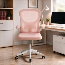 Kit com 8 Cadeiras escritório rodizio office Bytes - Rosa claro