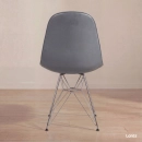Kit com 8 Cadeiras estofadas Charles Eames Eiffel Botonê DKR com pés de metal cromado - Cinza escuro