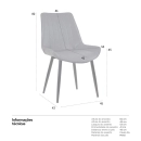 Kit com 8 Cadeiras estofadas Chicago com design industrial - Cinza Vintage