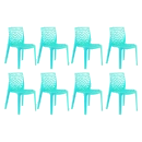 Kit com 8 Cadeiras Gruvyer com Design Contemporâneo Encosto e Assento Anatômico - Azul tiffany