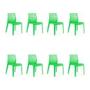 Kit com 8 Cadeiras Gruvyer com Design Contemporâneo Encosto e Assento Anatômico - Verde Claro