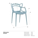 Kit com 8 Cadeiras Master Allegra Design Moderno em Polipropileno para Cozinha e Sala de Jantar - Turquesa
