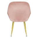 Kit com 8 Cadeiras Poltrona Lines com pés dourados Suede para sala de jantar - Rosa