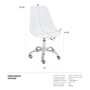 Kit com 8 Cadeiras Tulipa para Escritório com rodízios e assento estofado - Branco
