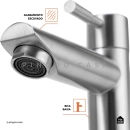 Kit Cuba de Apoio para Banheiro e Torneira Baixa em Aço Inox Amazonas Pingoo.casa - Branco e Prata