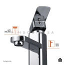 Kit Cuba de Apoio para Banheiro e Torneira Misturador Monocomando Alta Madeira Pingoo.casa - Branco e Prata