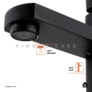 Kit Cuba de Apoio para Banheiro e Torneira Misturador Monocomando Alta Madeira Pingoo.casa - Branco e Preto