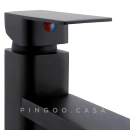 Kit Cuba de Apoio para Banheiro e Torneira Misturador Monocomando Alta Madeira Pingoo.casa - Branco e Preto