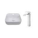 Kit Cuba de Apoio para Banheiro e Torneira Misturador Monocomando Alta Paraná Pingoo.casa - Branco e Prata