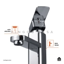 Kit Cuba de Apoio para Banheiro e Torneira Misturador Monocomando Baixa Madeira Pingoo.casa - Branco e Prata