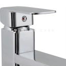 Kit Cuba de Apoio para Banheiro e Torneira Misturador Monocomando Baixa Madeira Pingoo.casa - Branco e Prata