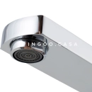 Kit Cuba de Apoio para Banheiro e Torneira Misturador Monocomando Baixa Madeira Pingoo.casa - Branco e Prata