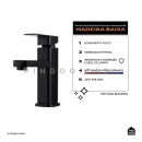 Kit Cuba de Apoio para Banheiro e Torneira Misturador Monocomando Baixa Madeira Pingoo.casa - Branco e Preto