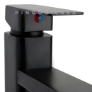 Kit Cuba de Apoio para Banheiro e Torneira Misturador Monocomando Baixa Madeira Pingoo.casa - Branco e Preto