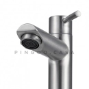 Kit Cuba de Apoio Slim Crisoprásio e Torneira Alta para Banheiro em Aço Amazonas Pingoo.casa - Branco e Prata