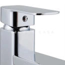 Kit Cuba de Apoio Slim Crisoprásio e Torneira Misturador Monocomando Alta Madeira Pingoo.casa - Branco e Prata