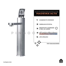 Kit Cuba de Apoio Slim Crisoprásio e Torneira Misturador Monocomando Alta Madeira Pingoo.casa - Branco e Prata