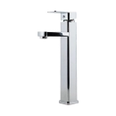 Kit Cuba de Apoio Slim Crisoprásio e Torneira Misturador Monocomando Alta Madeira Pingoo.casa - Branco e Prata