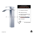 Kit Cuba de Apoio Slim Crisoprásio e Torneira Misturador Monocomando Alta paraná Pingoo.casa - Branco e Prata