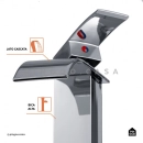 Kit Cuba de Apoio Slim Crisoprásio e Torneira Misturador Monocomando Alta paraná Pingoo.casa - Branco e Prata