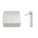 Kit Cuba de Apoio Slim Crisoprásio e Torneira Misturador Monocomando Alta paraná Pingoo.casa - Branco e Prata