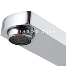 Kit Cuba de Apoio Slim Crisoprásio e Torneira Misturador Monocomando Baixa Madeira Pingoo.casa - Branco e Prata