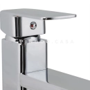 Kit Cuba de Apoio Slim Crisoprásio e Torneira Misturador Monocomando Baixa Madeira Pingoo.casa - Branco e Prata