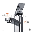 Kit Cuba de Apoio Slim Crisoprásio e Torneira Misturador Monocomando Baixa Madeira Pingoo.casa - Branco e Prata