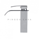 Kit Cuba de Apoio Slim Crisoprásio e Torneira Misturador Monocomando Baixa Paraná Pingoo.casa - Branco e Prata