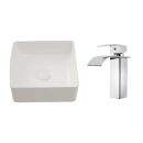 Kit Cuba de Apoio Slim Crisoprásio e Torneira Misturador Monocomando Baixa Paraná Pingoo.casa - Branco e Prata