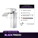 Kit Cuba de Apoio Slim Fluorita com Válvula de Escoamento Para Cuba e Torneira Monocomando Baixa Paraná Pingoo.casa - Branco e Prata