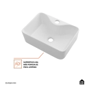 Kit Cuba de Apoio Slim Retangular com Válvula de Escoamento e Torneira Monocomando Baixa Paraná Pingoo.casa - Branco e Prata