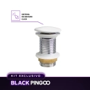 Kit Cuba de Apoio Slim Retangular com Válvula de Escoamento e Torneira Monocomando Baixa Pingoo.casa - Branco e Prata