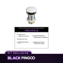 Kit Cuba de Apoio Slim Retangular com Válvula de Escoamento e Torneira para Banheiro Baixa Amazonas Pingoo.casa - Branco e Prata