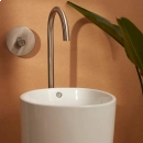 Kit Cuba de Piso para Banheiro Espinélio e Misturador de Piso Timonha - Branco e Prata Escovado