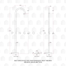 Kit Cuba de Piso para Banheiro Espinélio e Misturador de Piso Timonha - Branco e Preto