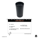 Kit Cuba de Piso para Banheiro Espinélio e Misturador de Piso Timonha - Preto e Prata Escovado