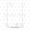 Kit Cuba de Piso para Banheiro Espinélio e Misturador de Piso Timonha - Preto e Preto