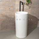 Kit Cuba de Piso para Banheiro Espinélio e Torneira de Piso Gongogi Branco e Preto