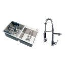 Kit Cuba Dupla Gourmet Awá com Torneira Misturador Monocomando Munim Pingoo.casa - Prata