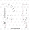 Kit Cuba Dupla Gourmet Nukini com Tábua de Corte e Torneira Misturador Monocomando Iriri Pingoo.casa - Prata