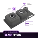 Kit Cuba Dupla Gourmet Nukini com Tábua de Corte e Torneira Misturador Monocomando Muru Pingoo.casa - Prata