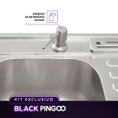 Kit Cuba Dupla Gourmet Nukini e Torneira Misturador Monocomando Extensível Apurema Pingoo.casa - Prata