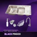 Kit Cuba Dupla Gourmet Nukini e Torneira Misturador Monocomando Muru Pingoo.casa - Prata